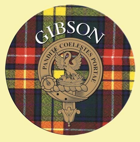 Image 0 of Gibson Clan Crest Tartan Cork Round Clan Badge Coasters Set of 10 