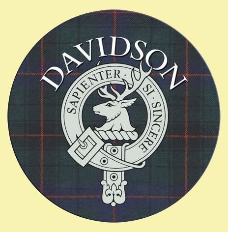 Image 0 of Davidson Clan Crest Tartan Cork Round Clan Badge Coasters Set of 10 