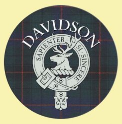Davidson Clan Crest Tartan Cork Round Clan Badge Coasters Set of 10 