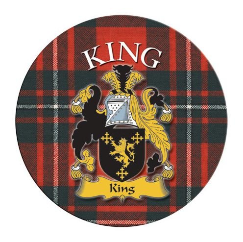 Round Coaster King Scottish Clan Name Cork Backed Set of 4 Coasters 