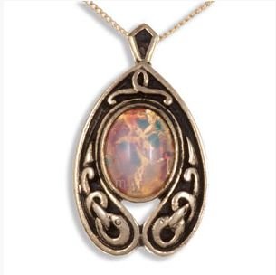 Image 1 of Celtic Serpent Nouveau Iona Antiqued Gold Plated Pendant