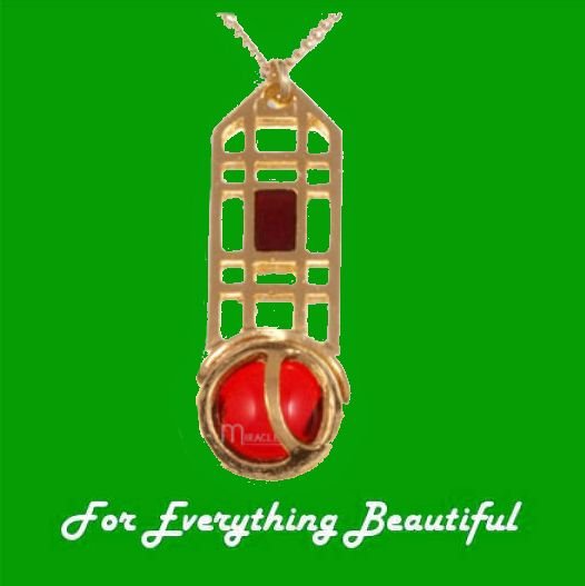 Image 0 of Mackintosh Rose Lattice Ruby Antiqued Gold Plated Pendant