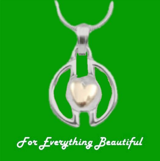 Image 0 of Voar Circular Love Heart Yellow Gold Motif 9K White Gold Pendant