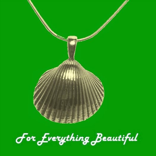 Image 0 of Cockle Shell No Pearl Snake Chain Small 9K Yellow Gold Pendant