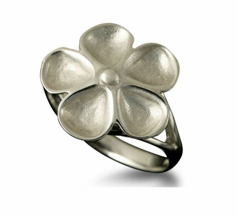 Image 1 of Kokkaloorie Daisy Design Enamel Ladies Platinum Ring Sizes A-Q