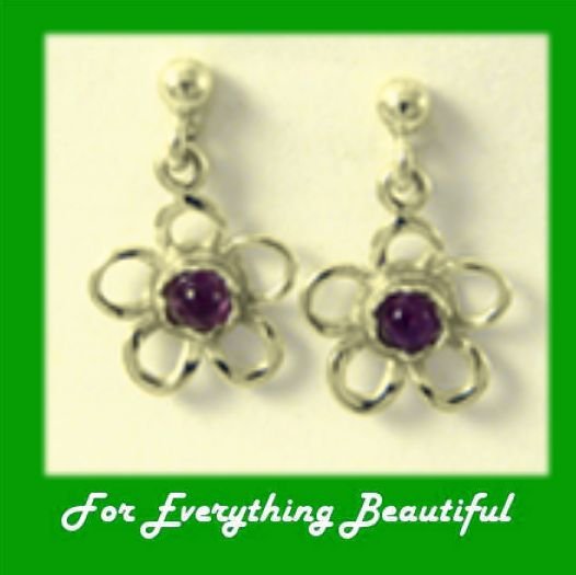 Image 0 of Kokkaloorie Daisy Amethyst 9K Yellow Gold Drop Earrings