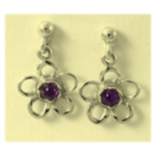 Image 1 of Kokkaloorie Daisy Amethyst 9K Yellow Gold Drop Earrings