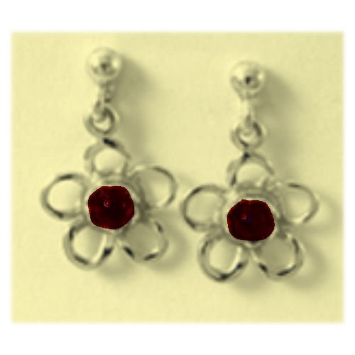 Image 1 of Kokkaloorie Daisy Garnet 9K Yellow Gold Drop Earrings