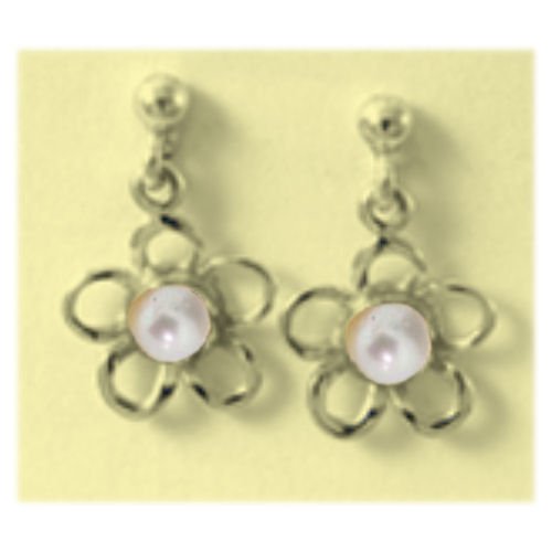 Image 1 of Kokkaloorie Daisy Pearl 9K Yellow Gold Drop Earrings