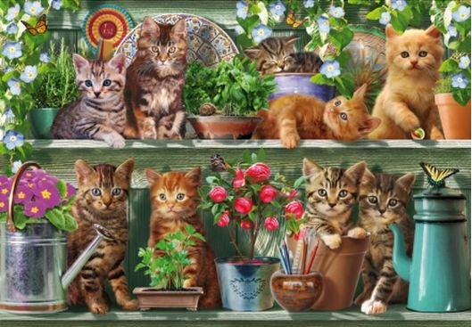 Image 1 of Kitchen Cats Animal Themed Millenium Wooden Jigsaw Puzzle 1000 Pieces