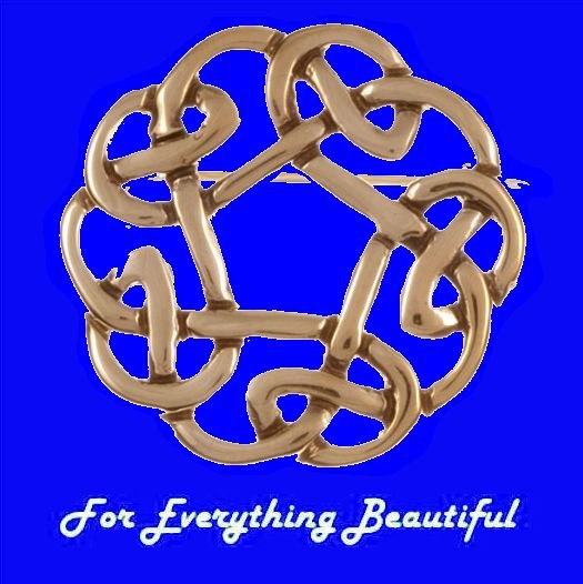 Image 0 of Celtic Pentagon Open Knotwork Bronze Brooch 