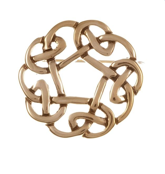Image 1 of Celtic Pentagon Open Knotwork Bronze Brooch 