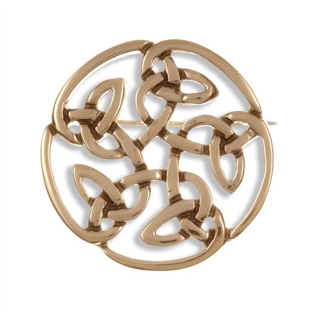 Image 1 of Celtic Fire Loop Open Knotwork Bronze Brooch 