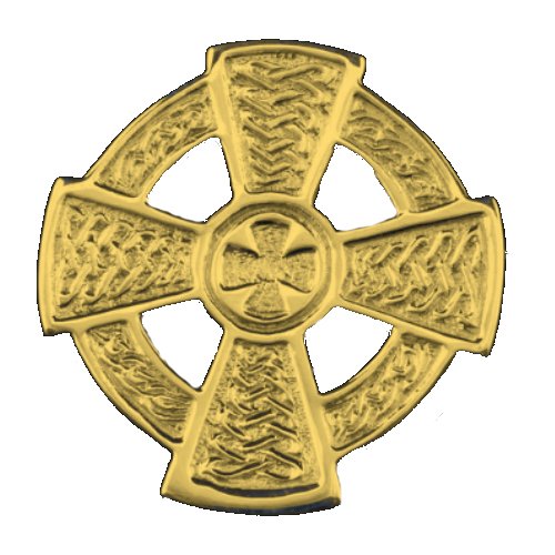Image 1 of Celtic Cross Circular Medium 9K Yellow Gold Brooch