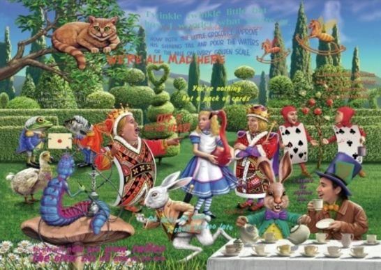 Image 1 of Alice In Wonderland Themed Mega Wooden Jigsaw Puzzle 500 Pieces