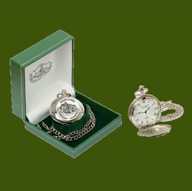 Image 0 of Adare Manor Themed Round Shaped Chain Stylish Pewter Pocket Watch