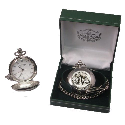 Image 2 of Galway University Themed Round Shaped Chain Stylish Pewter Pocket Watch