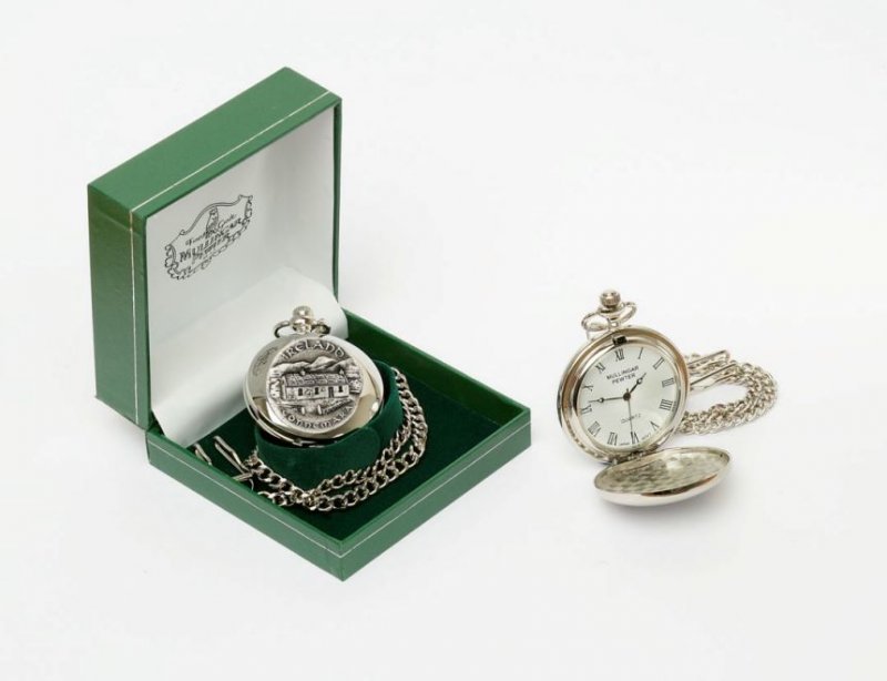 Image 1 of Connemara Ireland Themed Round Shaped Chain Stylish Pewter Pocket Watch