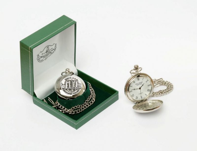 Image 1 of Bunratty Castle Ireland Themed Round Shaped Chain Stylish Pewter Pocket Watch