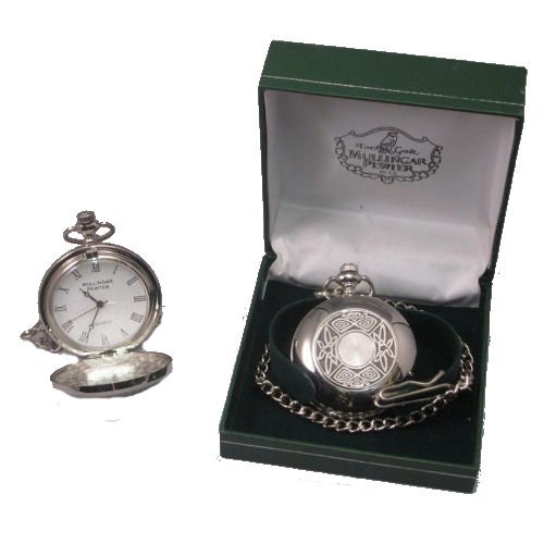 Image 2 of Celtic Knotwork Themed Round Shaped Chain Stylish Pewter Pocket Watch 