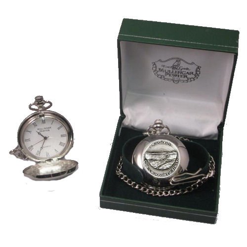 Image 2 of Cromarty Firth Scotland Themed Round Shaped Chain Stylish Pewter Pocket Watch