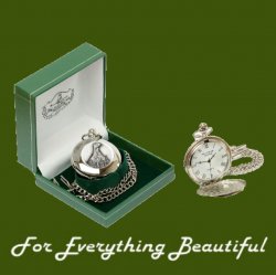 Grouse Bird Themed Round Shaped Chain Stylish Pewter Pocket Watch