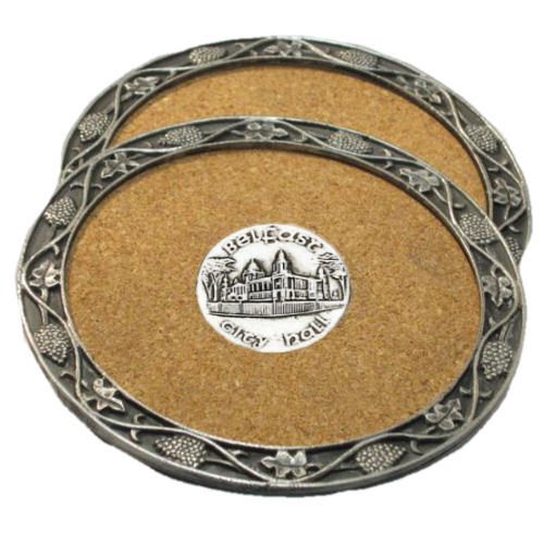 Image 1 of City Hall Belfast Themed Cork Wine Stylish Pewter Edge Coasters Set of 2