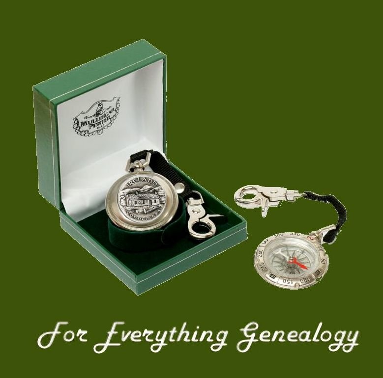 Image 0 of Connemara Ireland Themed Pewter Boxed Compass With Belt Lanyard