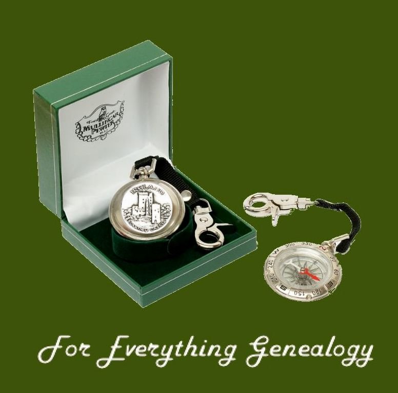 Image 0 of Blarney Castle Ireland Themed Pewter Boxed Compass With Belt Lanyard