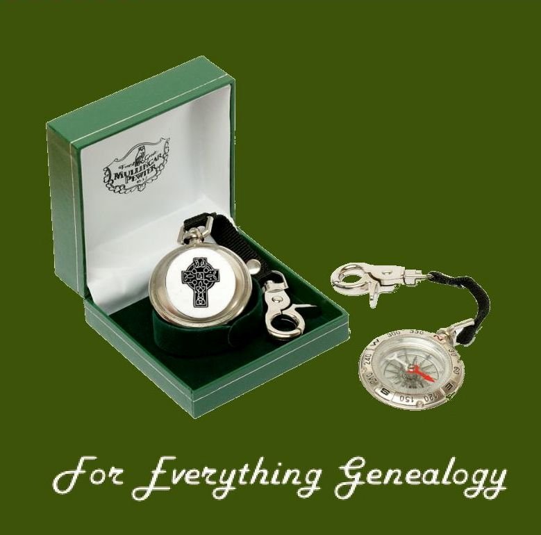 Image 0 of Celtic Cross Ireland Themed Pewter Boxed Compass With Belt Lanyard
