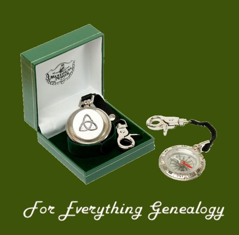 Image 0 of Celtic Trinity Knot Ireland Themed Pewter Boxed Compass With Belt Lanyard