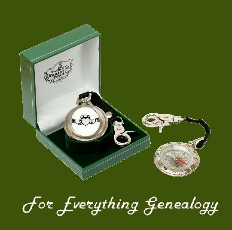 Image 0 of Claddagh Ireland Themed Pewter Boxed Compass With Belt Lanyard