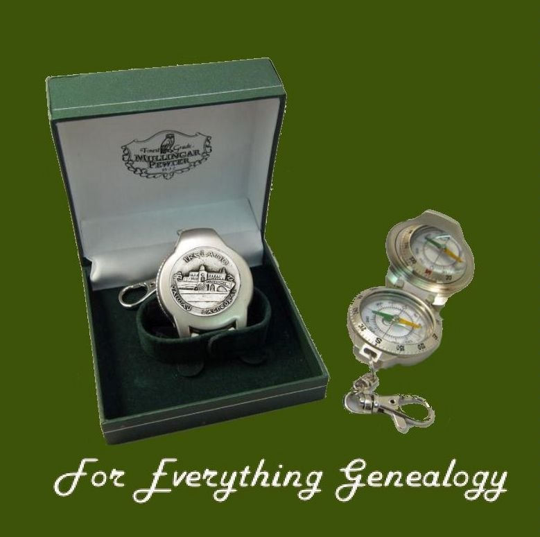 Image 0 of Galway Cathedral Ireland Themed Pewter Boxed Compass With Belt Clip