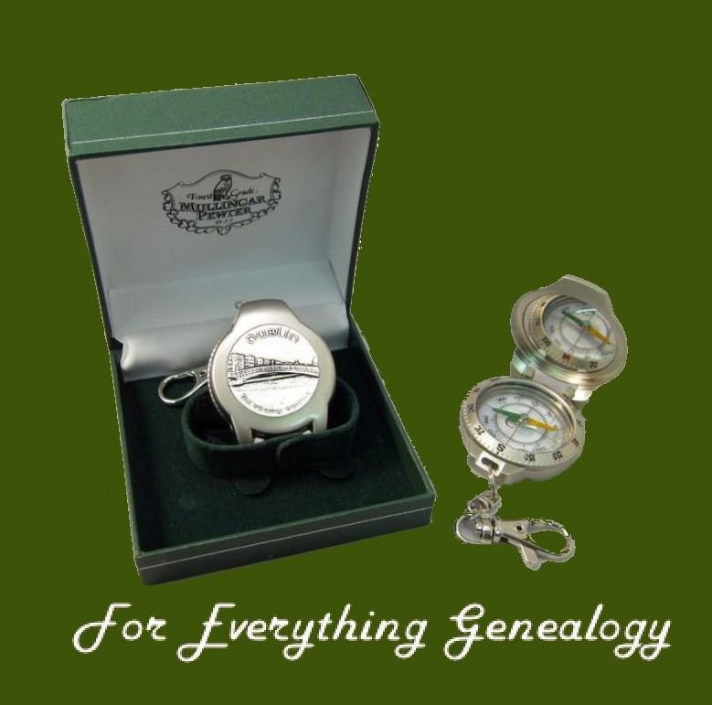 Image 0 of Ha Penny Bridge Dublin Ireland Themed Pewter Boxed Compass With Belt Clip