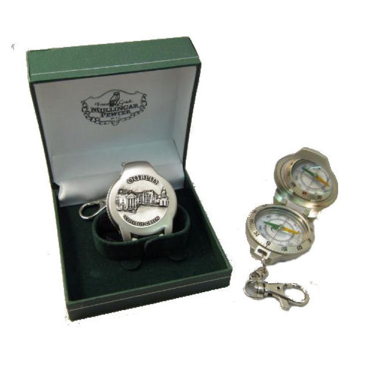 Image 1 of College Green Dublin Ireland Themed Pewter Boxed Compass With Belt Clip