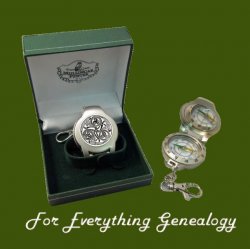 Celtic Spiral Knotwork Ireland Themed Pewter Boxed Compass With Belt Clip