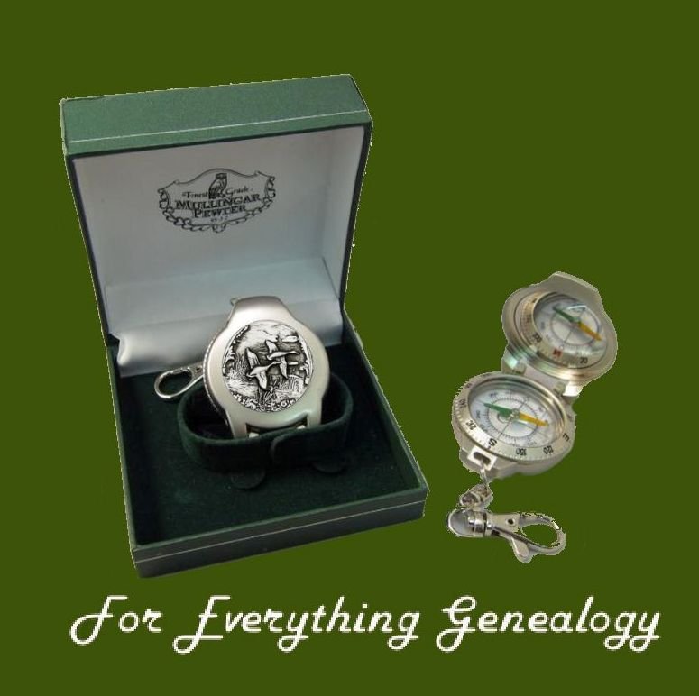 Image 0 of Ducks Bird Themed Pewter Boxed Compass With Belt Clip