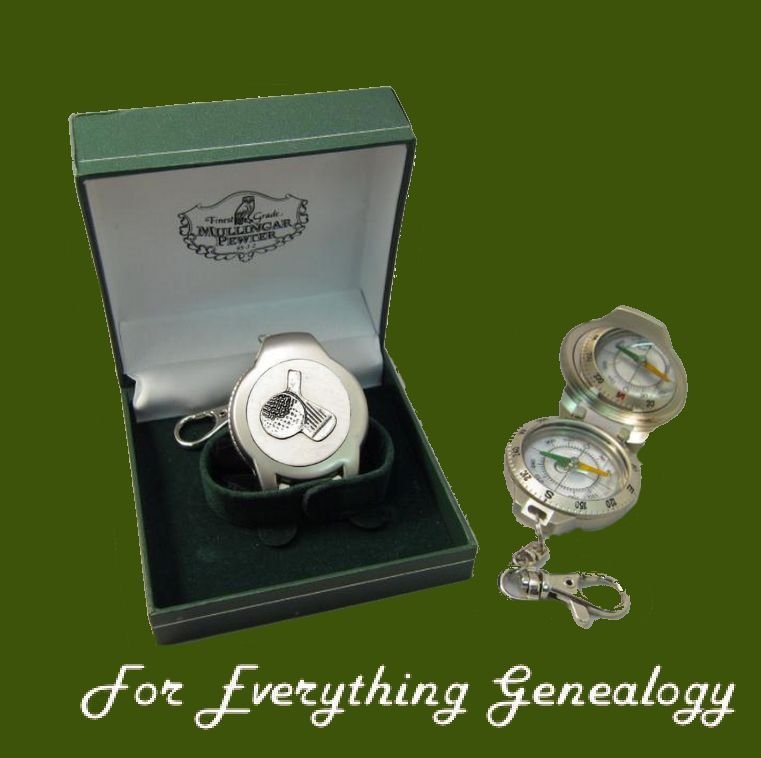 Image 0 of Golf Ball And Wedge Themed Pewter Boxed Compass With Belt Clip