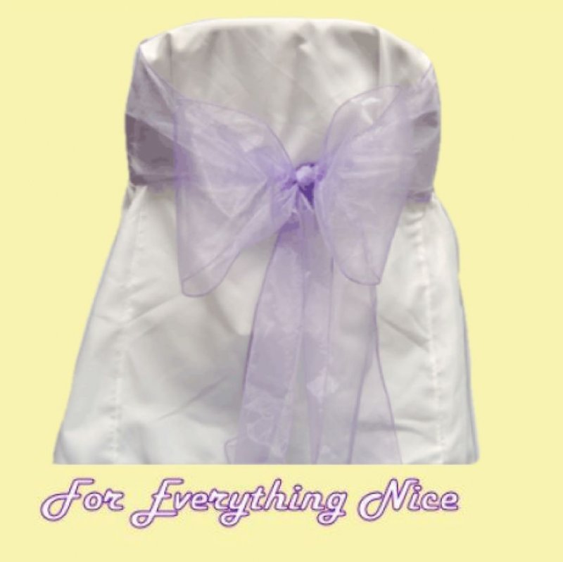Image 0 of Lilac Orchid Organza Wedding Chair Sash Ribbon Bow Decorations x 50