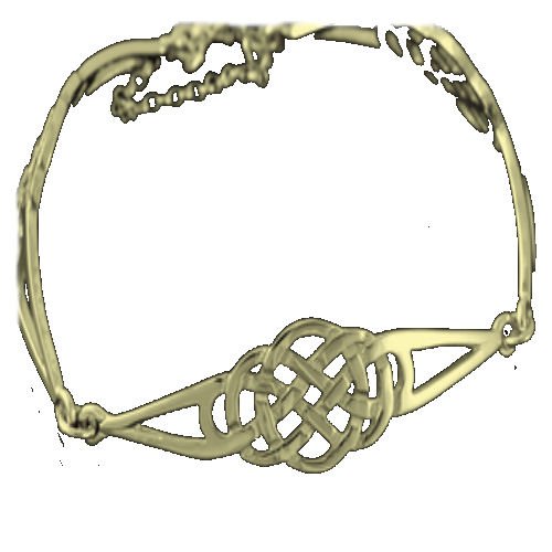 Image 1 of Celtic Knotwork Triple Link Design 9K Yellow Gold Bracelet