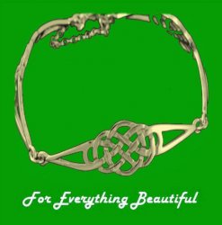 Celtic Knotwork Triple Link Design 9K Yellow Gold Bracelet