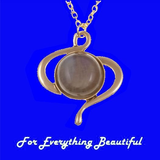 Image 0 of Ayurvedic Moonstone Astrological Birthstone Celtic Swirl Bronze Pendant