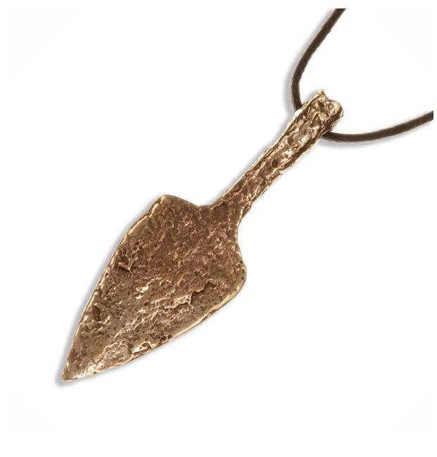 Image 1 of Agincourt Arrowhead Rough Wax Cord Thong Large Bronze Pendant 