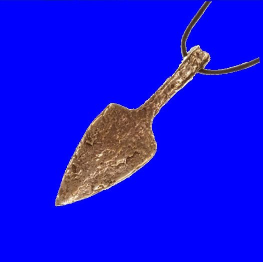 Image 0 of Agincourt Arrowhead Rough Wax Cord Thong Large Bronze Pendant 