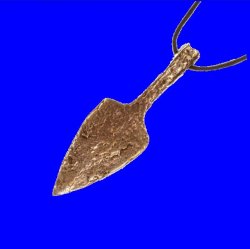Agincourt Arrowhead Rough Wax Cord Thong Large Bronze Pendant 