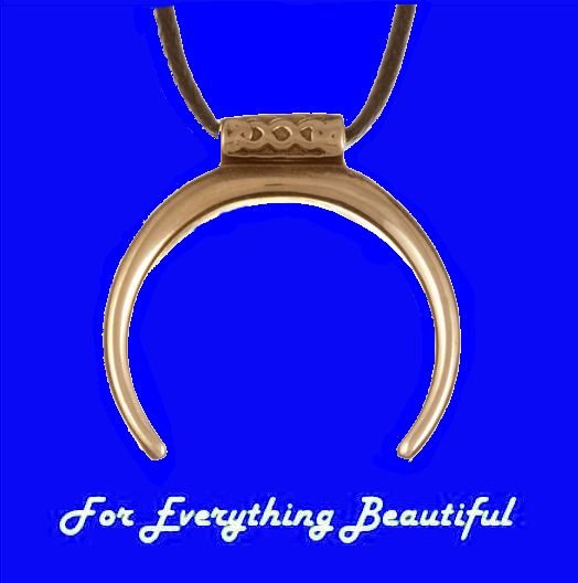 Image 0 of Minotaur Horn Wax Cotton Thong Small Bronze Pendant