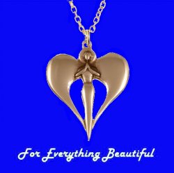 Angel Wings Heart Drop Highly Polished Bronze Pendant