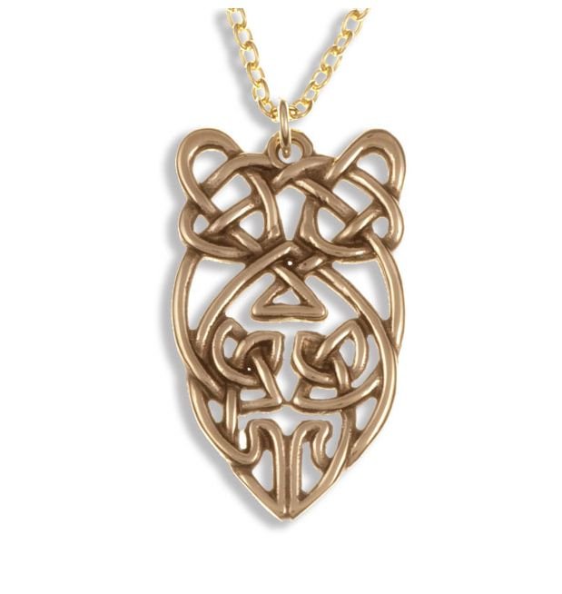 Image 1 of Celtic Owl Open Knotwork Circular Bronze Pendant