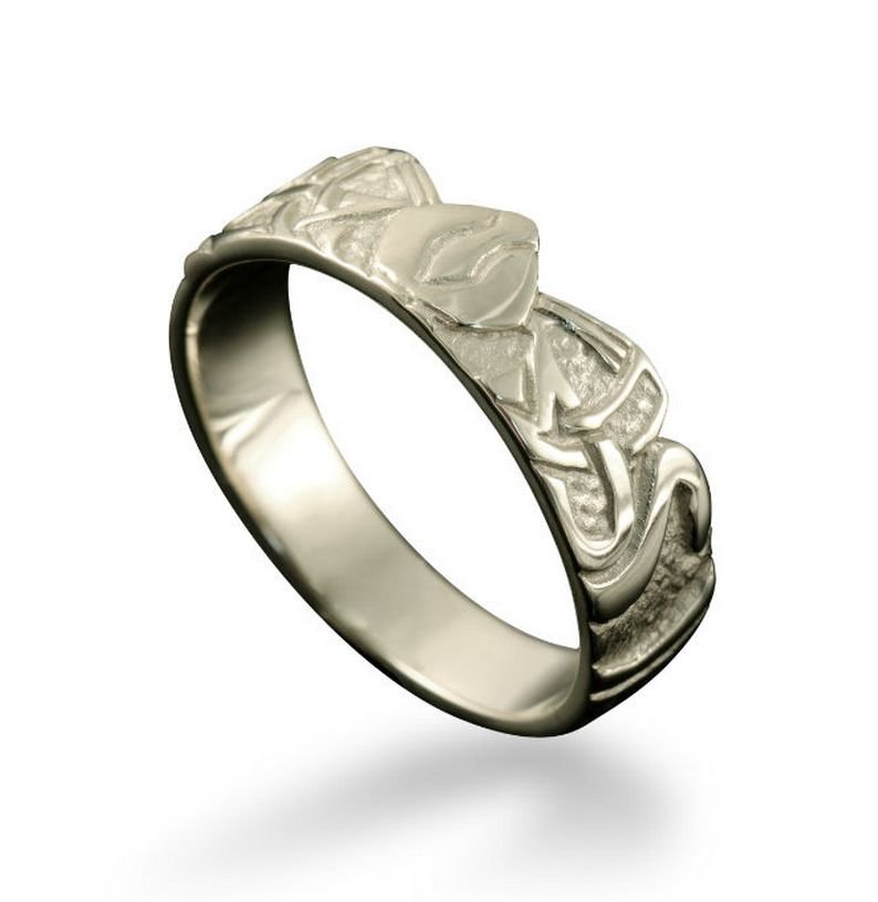Image 1 of Three Nornes Norse Mythology Ladies Palladium Ring Sizes A-Q