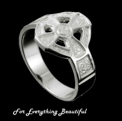 Image 0 of Hildasay Celtic Cross Mens Sterling Silver Ring Sizes R-Z